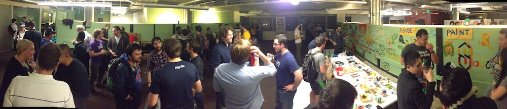 Developers enjoying our office warming party